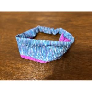 Reversible workout headband blue and purple